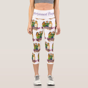 Cartoon Faces Capri Leggings