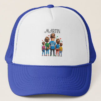 Cartoon Family Back View for Father’s Day Trucker Hat