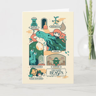Cartoon Fantastic Beasts Scenes Card