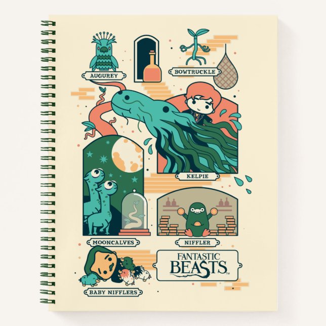 Cartoon Fantastic Beasts Scenes Notebook (Front)