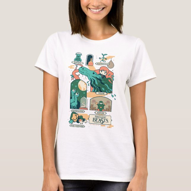 Cartoon Fantastic Beasts Scenes T-Shirt (Front)
