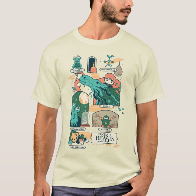 Cartoon Fantastic Beasts Scenes T-Shirt (Front)