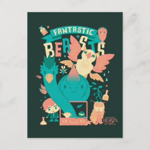Cartoon Fantastic Beasts With Newt Scamander Postcard