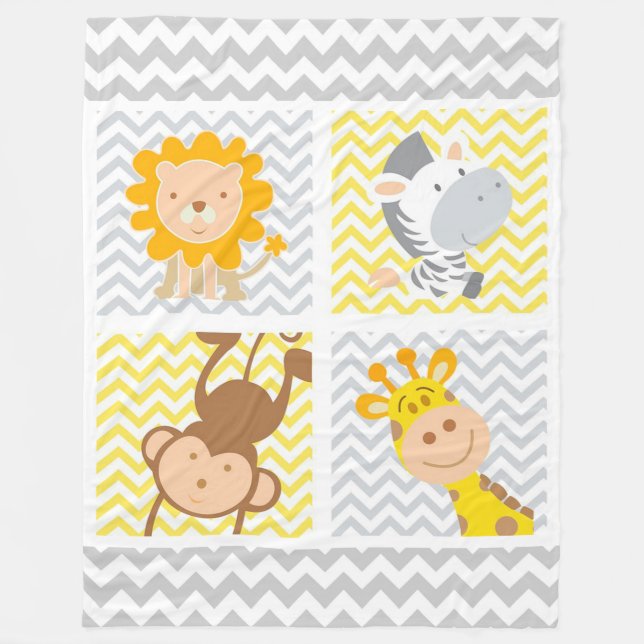 Cartoon Farm Animals Fleece Blanket (Front)