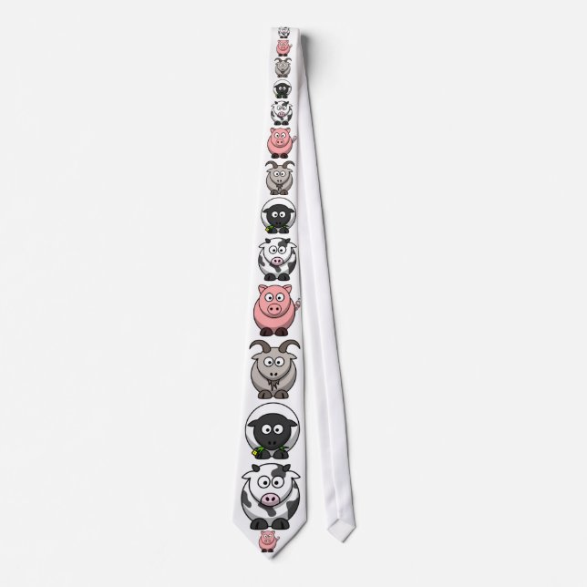 Cartoon Farm / Barnyard Animals Tie (Front)