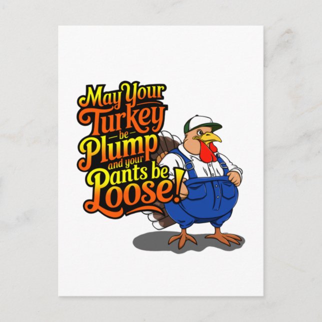 Cartoon Farmer Turkey, Postcards (Front)