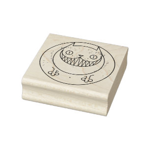 Cartoon Fat Cat Wood Art Stamp