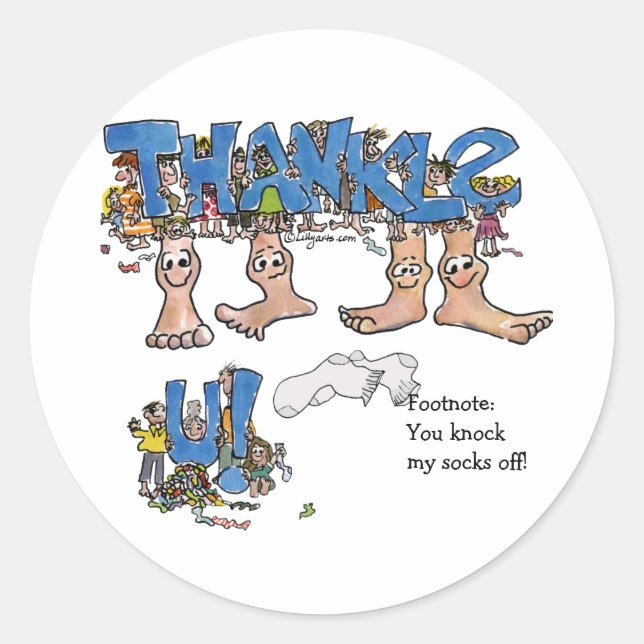 Cartoon Feet say Thank You Custom Stickers (Front)