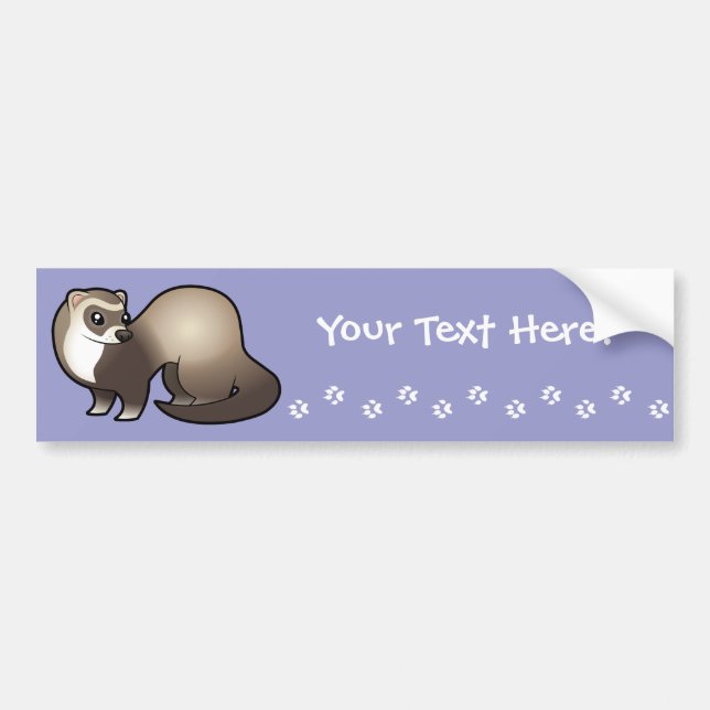 Cartoon Ferret Bumper Sticker (Front)