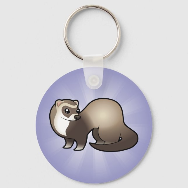 Cartoon Ferret Key Ring (Front)
