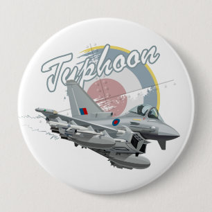 Cartoon fighter plane 10 cm round badge