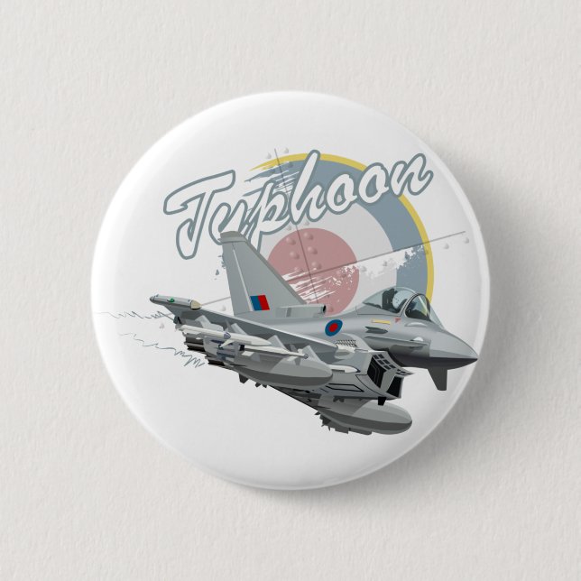 Cartoon fighter plane 6 cm round badge (Front)
