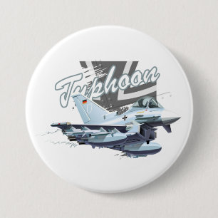 Cartoon fighter plane 7.5 cm round badge