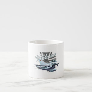 Cartoon fighter plane espresso cup