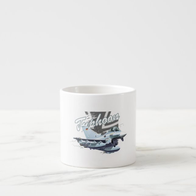 Cartoon fighter plane espresso cup (Front)