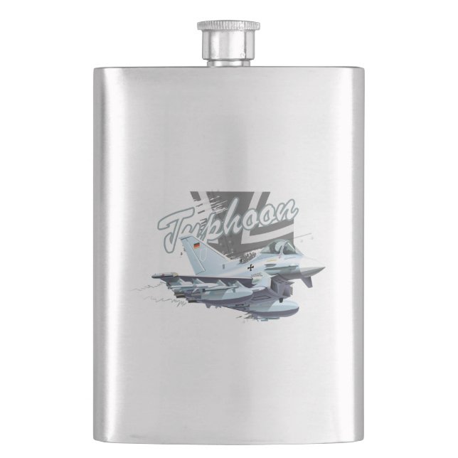 Cartoon fighter plane hip flask (Front)