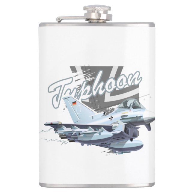 Cartoon fighter plane hip flask (Front)