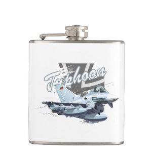 Cartoon fighter plane hip flask