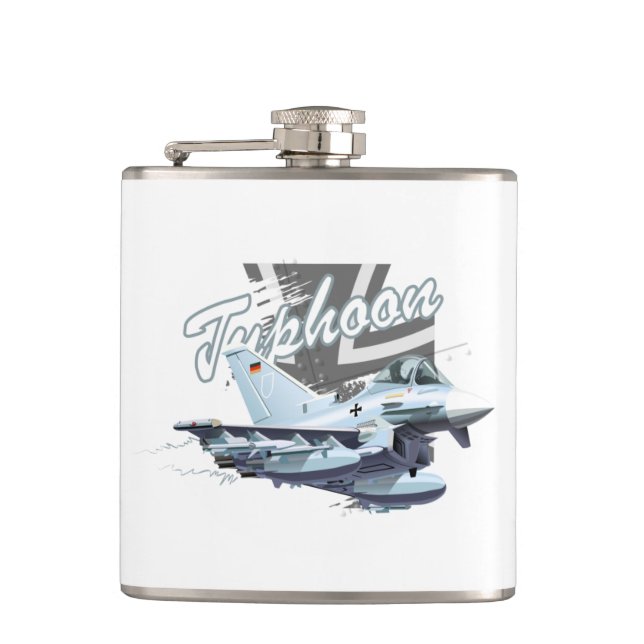 Cartoon fighter plane hip flask (Front)
