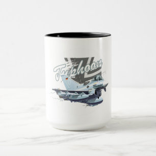 Cartoon fighter plane mug