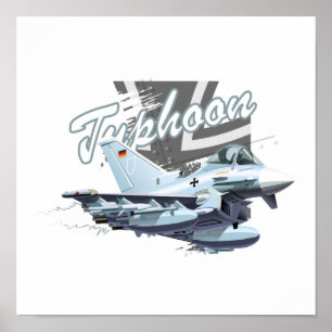 Cartoon fighter plane poster