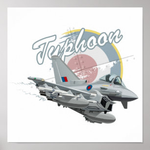 Cartoon fighter plane poster