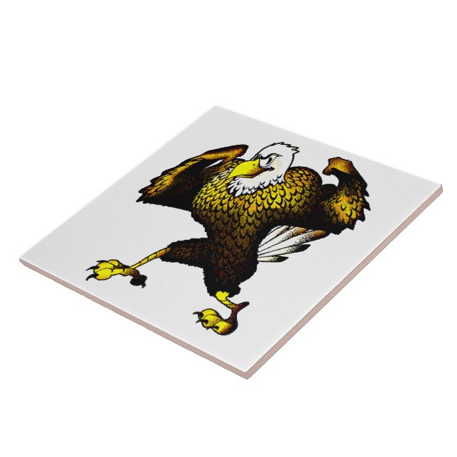 Cartoon Fighting Eagle Ceramic Tile (Side)