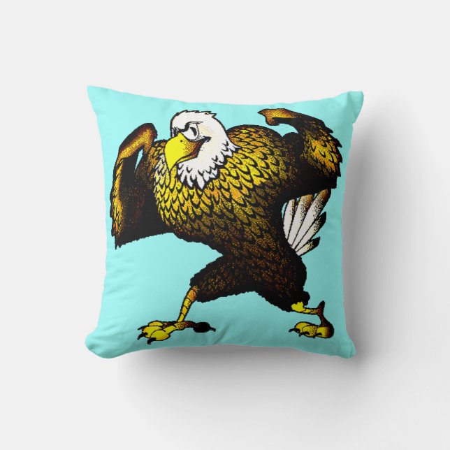 Cartoon Fighting Eagle Cushion (Front)