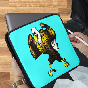 Cartoon Fighting Eagle Laptop Sleeve
