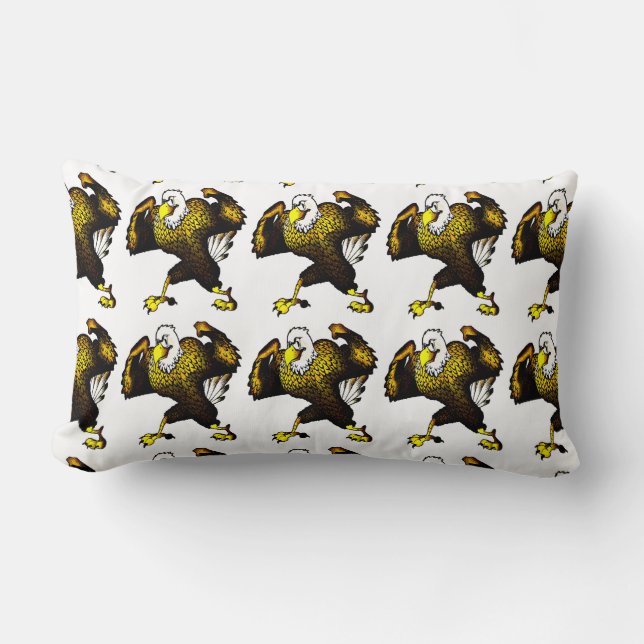 Cartoon Fighting Eagle Lumbar Cushion (Front)