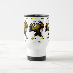 Cartoon Fighting Eagle Travel Mug