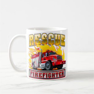 Cartoon Fire Truck T-Shirt Coffee Mug