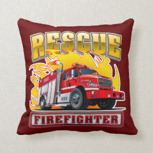 Cartoon Fire Truck T-Shirt Cushion