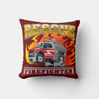 Cartoon Fire Truck T-Shirt Cushion