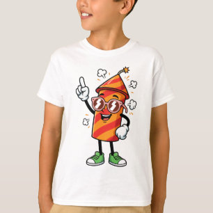 Cartoon firecracker character with glasses T-Shirt