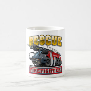 Cartoon firetruck coffee mug