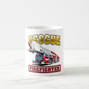 Cartoon firetruck coffee mug