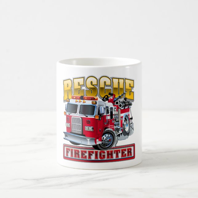 Cartoon firetruck coffee mug (Center)