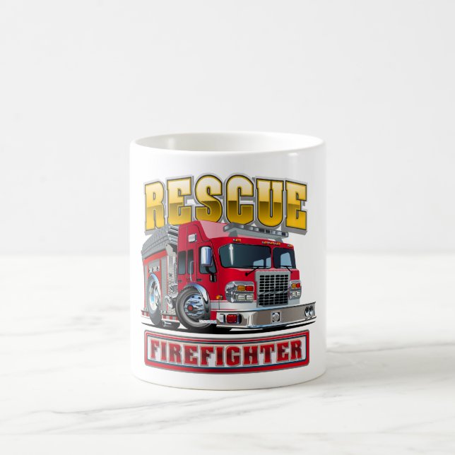 Cartoon firetruck coffee mug (Center)