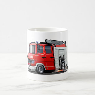 Cartoon firetruck coffee mug