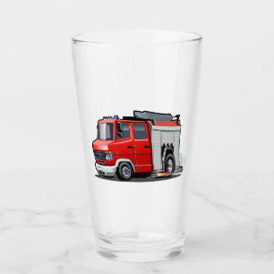 Cartoon firetruck glass