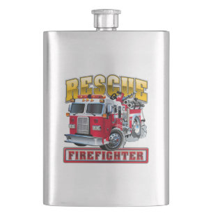 Cartoon firetruck hip flask