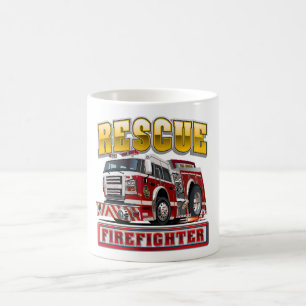 Cartoon firetruck hoodie coffee mug