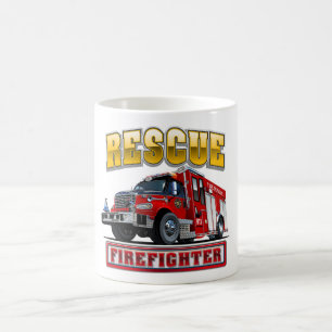 Cartoon firetruck hoodie coffee mug