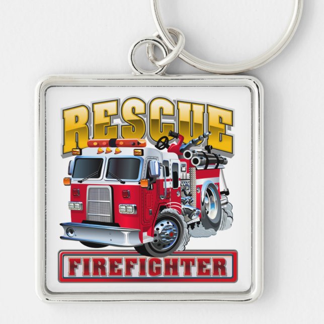 Cartoon firetruck key ring (Front)