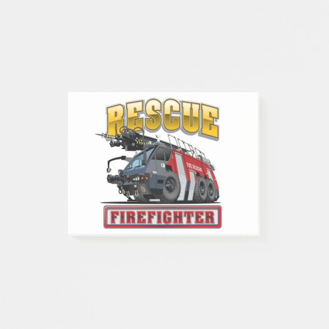 Cartoon firetruck post-it notes (Front)