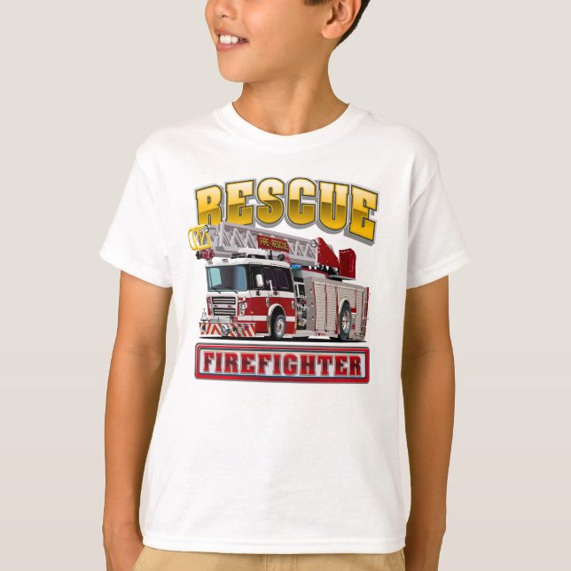 Cartoon firetruck T-Shirt (Front)