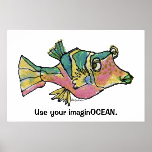 Cartoon Fish 001 ImaginOCEAN Poster Large