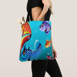 Cartoon fish beach bag