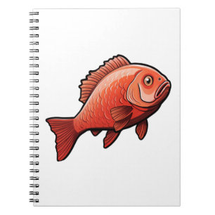 Cartoon fish illustration notebook